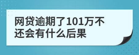 网贷逾期了101万不还会有什么后果