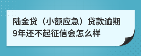 陆金贷（小额应急）贷款逾期9年还不起征信会怎么样