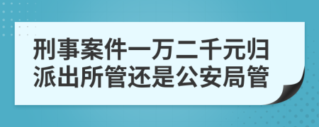 刑事案件一万二千元归派出所管还是公安局管