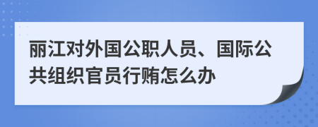 丽江对外国公职人员、国际公共组织官员行贿怎么办