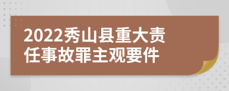 2022秀山县重大责任事故罪主观要件