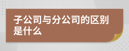 子公司与分公司的区别是什么