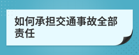 如何承担交通事故全部责任