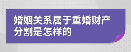 婚姻关系属于重婚财产分割是怎样的