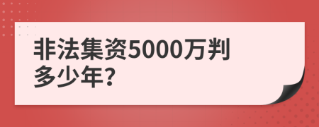 非法集资5000万判多少年？