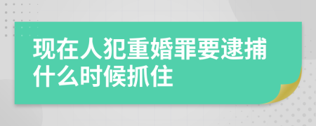 现在人犯重婚罪要逮捕什么时候抓住