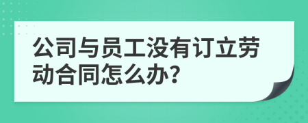 公司与员工没有订立劳动合同怎么办？