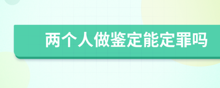 两个人做鉴定能定罪吗
