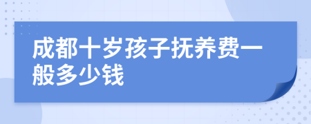 成都十岁孩子抚养费一般多少钱