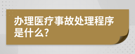 办理医疗事故处理程序是什么?