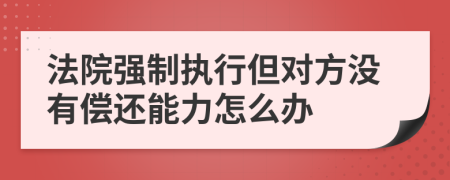 法院强制执行但对方没有偿还能力怎么办