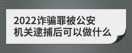 2022诈骗罪被公安机关逮捕后可以做什么