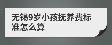 无锡9岁小孩抚养费标准怎么算