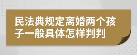 民法典规定离婚两个孩子一般具体怎样判判