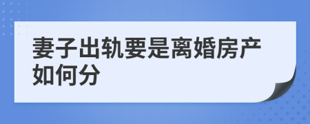 妻子出轨要是离婚房产如何分