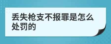 丢失枪支不报罪是怎么处罚的