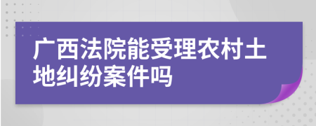 广西法院能受理农村土地纠纷案件吗