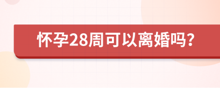 怀孕28周可以离婚吗？