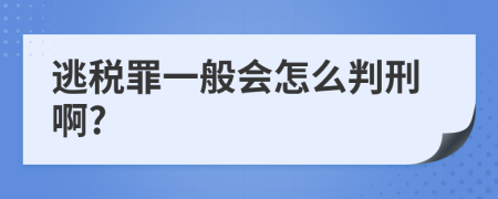 逃税罪一般会怎么判刑啊?