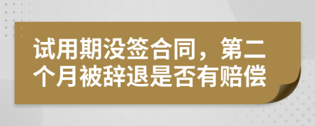 试用期没签合同，第二个月被辞退是否有赔偿