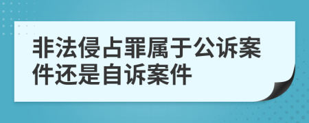 非法侵占罪属于公诉案件还是自诉案件