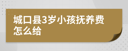 城口县3岁小孩抚养费怎么给