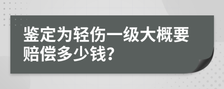 鉴定为轻伤一级大概要赔偿多少钱？