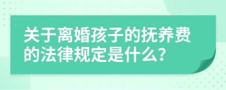关于离婚孩子的抚养费的法律规定是什么？