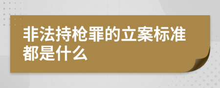 非法持枪罪的立案标准都是什么