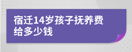 宿迁14岁孩子抚养费给多少钱