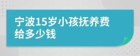 宁波15岁小孩抚养费给多少钱