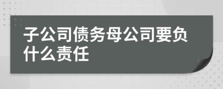 子公司债务母公司要负什么责任