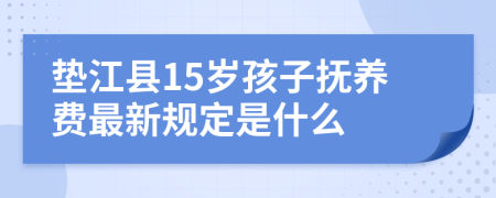 垫江县15岁孩子抚养费最新规定是什么