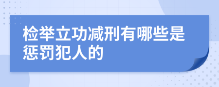 检举立功减刑有哪些是惩罚犯人的