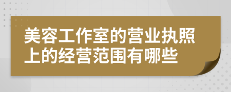 美容工作室的营业执照上的经营范围有哪些