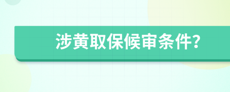 涉黄取保候审条件？