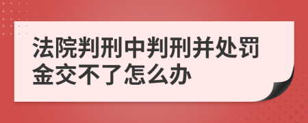 法院判刑中判刑并处罚金交不了怎么办