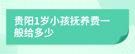 贵阳1岁小孩抚养费一般给多少