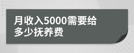 月收入5000需要给多少抚养费