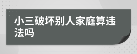 小三破坏别人家庭算违法吗