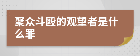 聚众斗殴的观望者是什么罪