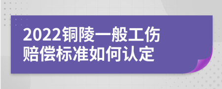 2022铜陵一般工伤赔偿标准如何认定