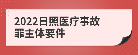 2022日照医疗事故罪主体要件