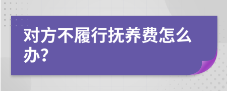 对方不履行抚养费怎么办？