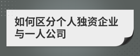 如何区分个人独资企业与一人公司