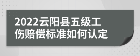 2022云阳县五级工伤赔偿标准如何认定