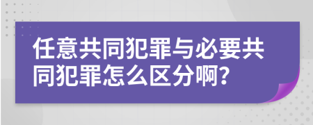 任意共同犯罪与必要共同犯罪怎么区分啊？