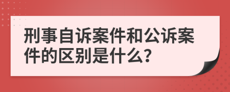 刑事自诉案件和公诉案件的区别是什么？