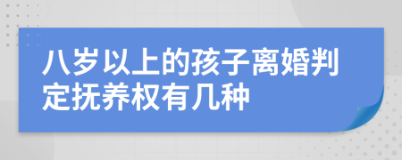 八岁以上的孩子离婚判定抚养权有几种