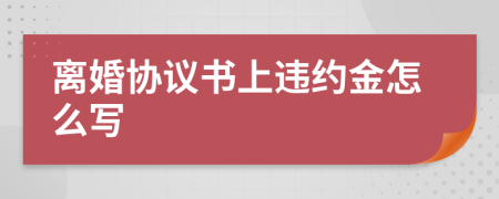 离婚协议书上违约金怎么写